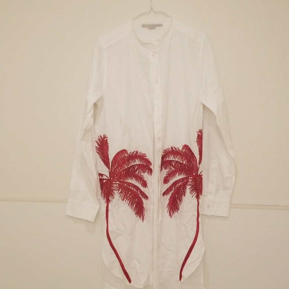 Stella mccartney Palm TreeEmbroidered Long Shirt